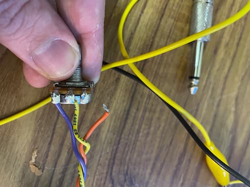A potentiometer with a broken connection